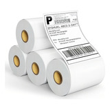 05 Rolos Adegraf Etiquetas 10x15 100x150 Térmica Serrilha Linha Economy Cor Branco