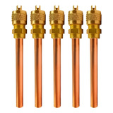 05 Válvula Serviço Schrader 1 4 100mm Cobre Refrigeração