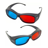05pçs Óculos 3d Ultra Resistente Ótima Qualidade Red Cyan