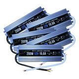 05pçs Fonte Blindada Automátic P Fita Led Ip67 200w 12v 16a