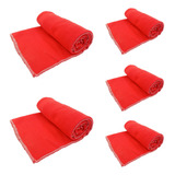 05x Manta Cobertor Pet Cachorro Gato Soft Mantinha Grande Cor Vermelho