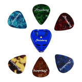 06 Palhetas 0.71 Mm Para Violão Strinberg + Porta Palhetas 