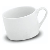06 Xícara Chá E Leite Sem Pires 200 Ml Porcelana Branca Reta