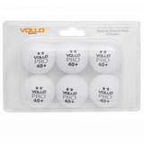 06 Bolas Bolinha Tênis De Mesa Vollo 2 Estrelas Plástico Abs