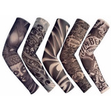 06 Pares De Manga Manguito Tattoo Tatuagem Fake Só Escuras
