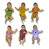 06 Peças Body Safari Minimalista Lote Kit Roupa De Bebê