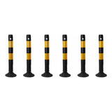 06 Poste Balizador Flexível Sinalização 94cm Preto Amarelo