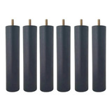 06 Unidades Pés Para Cama Box Baú 20 Cm Altura Madeira Preto