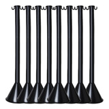 08 Pçs Organizador Filas Pedestal Preto 10mts Corrente Pq