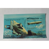 0977 Nicarágua 1984 Bloco De Selo Aviação