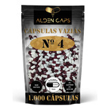 1.000 Cápsulas Vazias De Gelatina Vinho E Branca Nº4 (100mg)