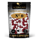 1.000 Cápsulas Vazias De Gelatina Vinho E Branco Nº0 (500mg)