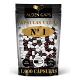 1.000 Cápsulas Vazias Vinho E Branca Nº 1 (400mg) Sabor Cor Vinho E Branco