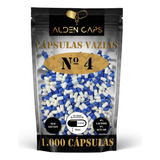 1 000 Cápsulas Vazias De Gelatina Azul E Branca N 4 100mg 