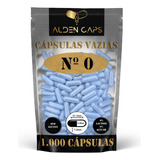 1 000 Cápsulas Vazias Gelatina Azul Claro N 0 500mg Cor Azul claro