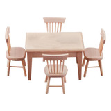 1 12 Casa De Bonecas Mini Mesa E Cadeira Conjunto Móveis