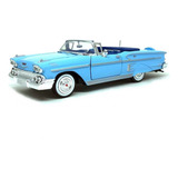 1 24 Chevrolet Impala Conversível 1958 Metal 22cm Motormax
