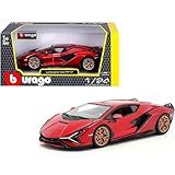 1-24 Scale For Lamborghini Series Model Collection Diecast Metal Car -Sian FKP 37 Red-