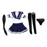 1/6 Jk Uniforme Set-sailor Shirt, Saia Plissada, Meias Até
