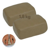 1 8kg Argila Escolar Natural Modelar Escultura Artesanato