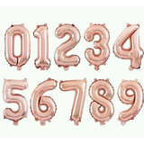 1 Balão Metalizados Números Rose Gold Aprox 1 Metro