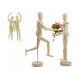 1 Boneco Articulado Madeira Desenho Manequim 15cm Modelo