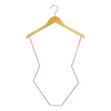 1 Cabide Silhueta Collant Madeira Marfim Rose Moda Adulto