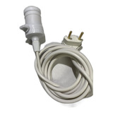1 Cabo Pendente Branco 3m Interruptor Bocal E-27 Com Tomada