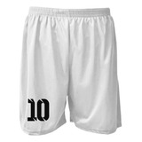 1 Calção Futebol Numerado + 1 Par Meião Branco Gg (n.10)
