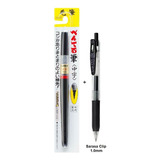 1 Caneta Pincel Pentel Brush Fude Pen M+ 1 Sarasa Clip 1.0mm