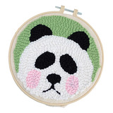 1 Conjunto De Kits De Agulhas De Panda Com Caneta De Bordar
