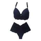 1 Conjunto Plus Size Calcinha E Sutiã Reforçado Até 54 Mf003