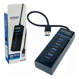 1 Expansor Hub Usb 3.0 4 Portas Com Led Rápido 5.0 Gbps