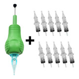  1 Grip Adaptador Universal + 10 Cartucho Tattoo Tatuagem 
