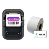 1 Impressora Xd-210 + 5 Rolos Etiquetas 32x22 Prova D'água Cor Branco Bivolt
