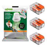 1 Kit Com 3 Unidades Conectores Para Chuveiro 221-612 Wago