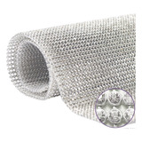 1 Manta De Strass Rolo 120 X 45cm Prata 