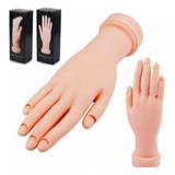 1 Mão Para Treino Silicone Dedo Flexível Manicure Unhas Gel