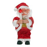 1 Papai Noel Musical Vela Que Acende 17x8cm Enfeite Natal