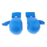 1 Par De Luvas De Couro Karate Sparring Mma Arts L Blue