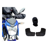 1 Par Protetor De Mão Guidão Luva Polaina + Capuz Ninja Frio