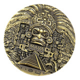 1 Peça 80 Mm Calendário Asteca Maia Medalhão Moeda Bronze