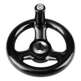 1 Peça De Roda Manual Redonda Preta De 3 Raios De 12* 100 Mm