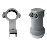 1 Suporte Flange Lnb Ku Para Antena Oi + 1 Lnbf Ku Duplo