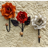 1 Suporte Roupeiro Cabide Parede Gancho Detalhe Flores