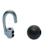 1 Terminal Reparo Gancho Anzol + 1 Bolinha Para Cabo De Aço 
