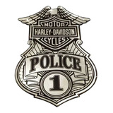 1 Uni Adesivo Harley Davidson Police Capacete Moto Cromado