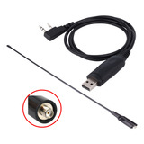 1 Antena Na771 Sma Fêmea E 1 Cabo Usb De Programação Baofeng