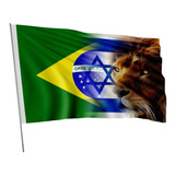 1 Bandeira Leão Da Tribo De Judá Brasil E Israel 1 45x1m