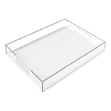 1 Bandeja Lisa Acrílica Transparente Com 30 X 20 X 5 Cm